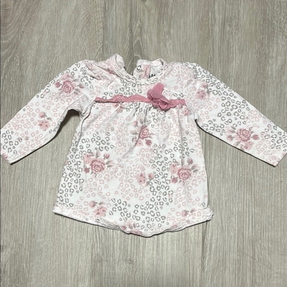 4/$20 Monkey Bars Pink Floral Long Sleeve Kids Tee 3-6M - Picture 1 of 1